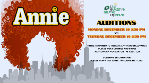 Annie - Auditions December 15th & 16th